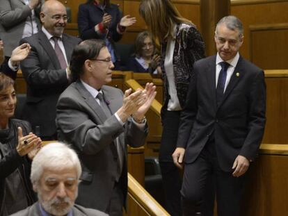 &Iacute;&ntilde;igo Urkullu un minuto despu&eacute;s de ser reelegido lehendakari.