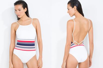 En Women'secret puedes encontrar este modelo blanco con rayas nauticas. (39,99 euros)
