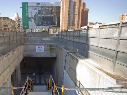 Obras de construcci&oacute;n del Metro de M&aacute;laga.