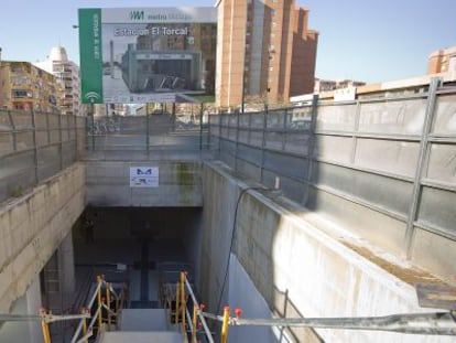 Obras de construcci&oacute;n del Metro de M&aacute;laga.