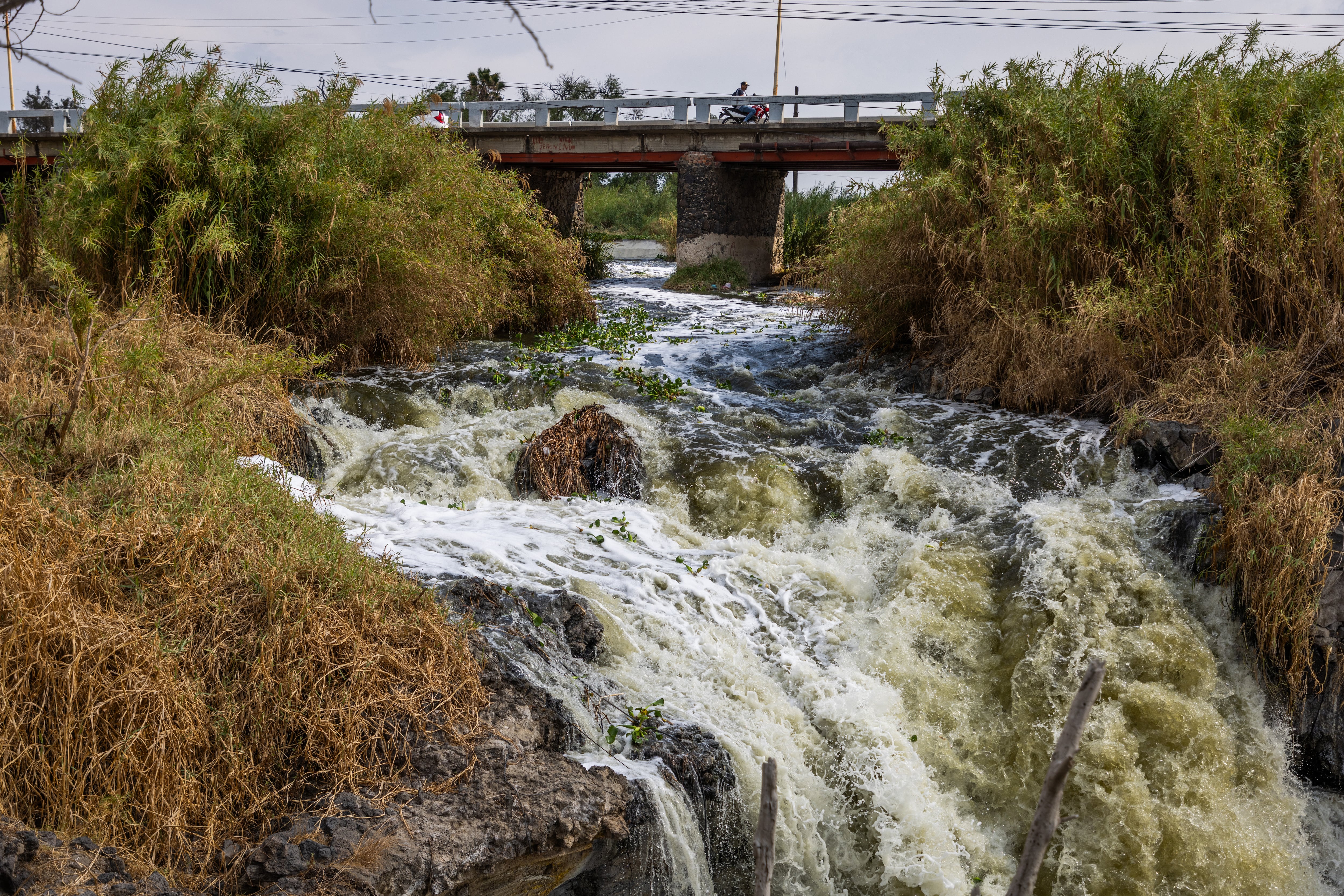 Parte del Río Santiago, en el municipio El Salto, cauce que durante años ha estado contaminado, en Guadalajara, el 1 de abril.