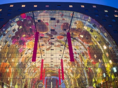 El mural digital del Markthal, en R&oacute;terdam (Pa&iacute;ses Bajos).