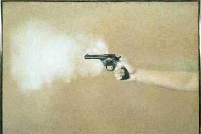 <i>Gun with hand I</i> (1964), de Vija Celmins.