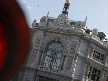 Fachada de la sede del Banco de Espa&ntilde;a en la plaza de Cibeles de la capital.