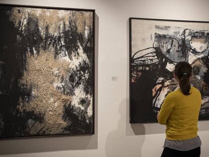 Exposición de Juana Francés a la galería Mayoral de Barcelona, cuando se inauguró y que ahora permanece cerrada por la crisis sanitaria.