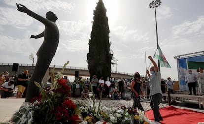 Acto de homenaje a Blas Infante en el 85 aniversario de su fusilamiento, en Sevilla en 2021.
