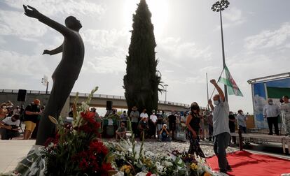 Un momento del acto de homenaje a Blas Infante con motivo del 85.º aniversario de su fusilamiento, este martes.