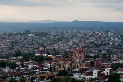 Vista de la Parroquia de San Miguel Arcángel, en San Miguel de Allende.