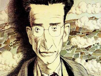 Cesare Pavese (1908-1950) visto por Tullio Pericoli.