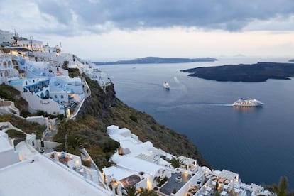 Vista de la caldera de Santorini.