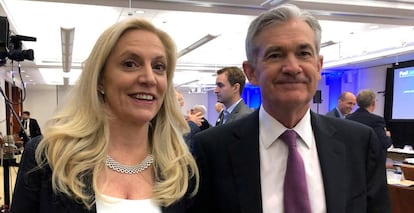 Jerome Powell, presidente de la Fed, y Lael Breinard, miembro del consejo de gobierno.