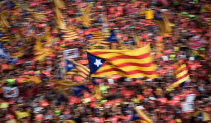 Una estelada a la Diada del 2018.