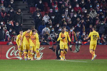 Jugadors del Barça en el partit amb el Granada.