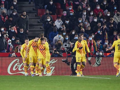 Jugadors del Barça en el partit amb el Granada.