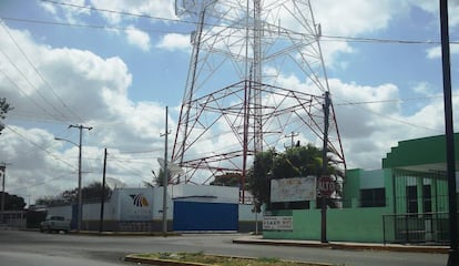 Una estación repetidora de TV Azteca en Mérida (Yucatán).
