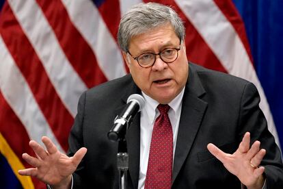 O procurador-geral dos Estados Unidos, William Barr, durante ato público em Saint Louis (Missouri), em 15 de outubro.