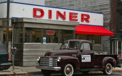 Fachada del Grazin’ Diner, en Hudson.