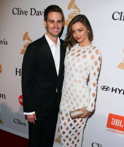 Miranda Kerr, con su novio Evan Spiegel.