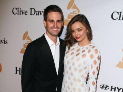 Miranda Kerr, con su novio Evan Spiegel.