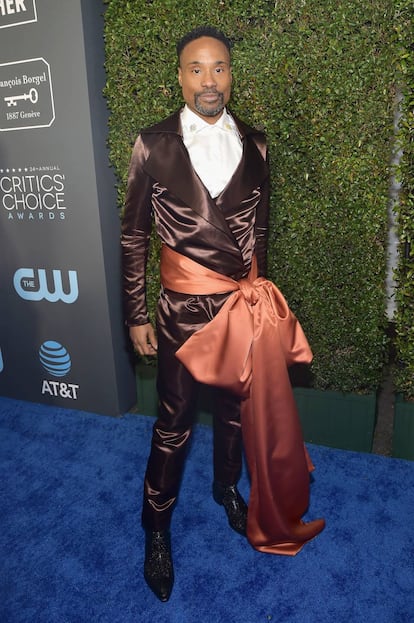 Billy Porter el pasado 31 de enero en los Annual Critics' Choice Awards con un traje de Rinat Brodach.