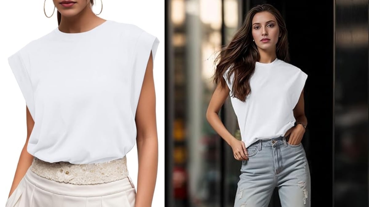  Camiseta blanca sin mangas.