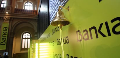 Imagen de la Bolsa de Madrid el d&iacute;a del salto al parqu&eacute; de Bankia.