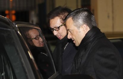 Peter Lim, junto a Jorge Mendes, el pasado día 14 en el Calderón.