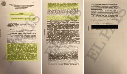 Parte de los documentos que obtuvo EL PAÍS, que prueban la cancelación de las órdenes de detención.