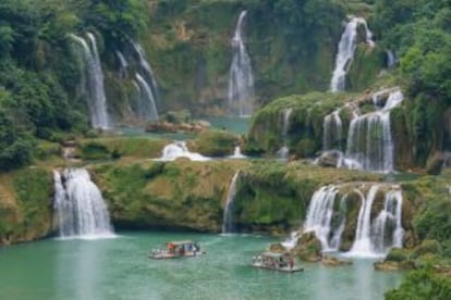 Vista de las cascadas de Detian, en la frontera entre la región china de Guangxi y Vietnam.