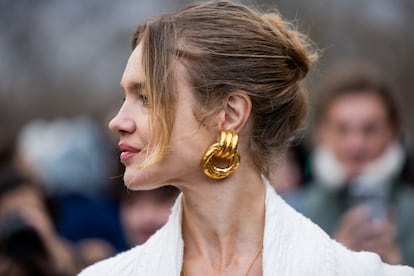 Natalia Vodianova a la salida del desfile de Schiaparelli el pasado marzo.