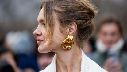 Natalia Vodianova a la salida del desfile de Schiaparelli el pasado marzo.