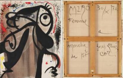 'Femme', de Miró, que el pintor regaló a la pareja el 1974 y que se conserva en la Fundación Miró.