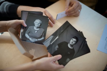 Retratos realizados en otros pueblos -llevan 14- para su proyecto, para el que prefieren no utilizar conceptos manidos, como el de España vacía.