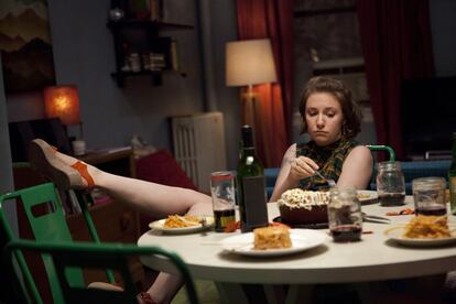 Lena Dunham como Hannah em 'Girls', que estreia quinta temporada.