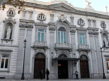 Fachada del Tribunal Supremo, en Madrid.