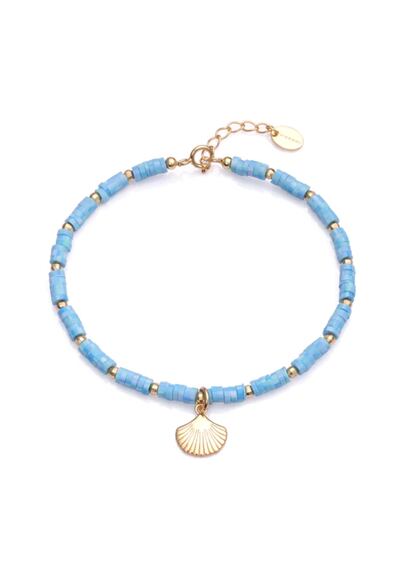 El espíritu más bohemio y las notas surferas se combinan en esta pulsera de Viceroy, con cuentas de colores en azul y un pequeño ‘charm’ en forma de concha. 49 €