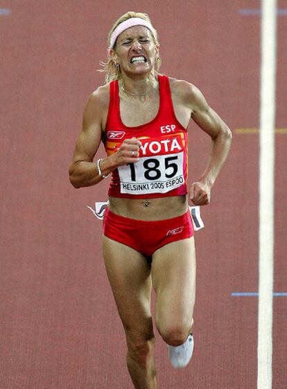 Marta Domínguez, en la final de 5.000m de los Mundiales de 2005.