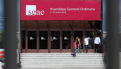 Local de Madrid donde se celebró la asamblea de la SGAE, el 21 de junio. 
 