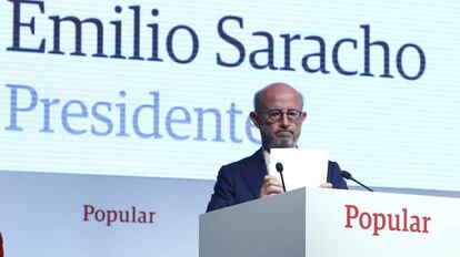 Emilio Saracho, durante la Junta de Accionistas de la entidad.