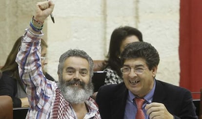 Sánchez Gordillo y Valderas, en el Parlamento.