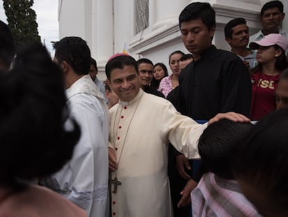 Bishop Rolando Álvarez in his hometown of Matagalpa (Nicaragua) in 2021.