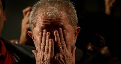 Lula durante evento ap&oacute;s seu depoimento.