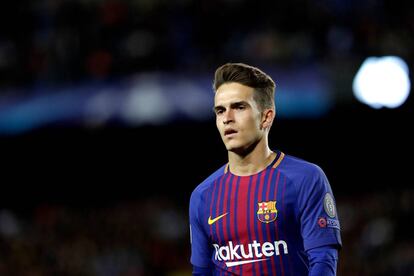 Denis Suárez en el duelo ante la Roma.