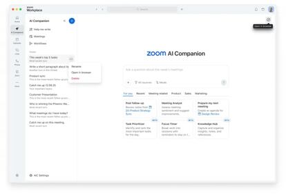 Uso de IA en la app de Zoom