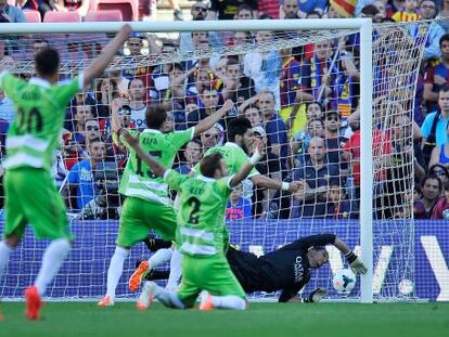 El Getafe, en el momento del segundo gol.