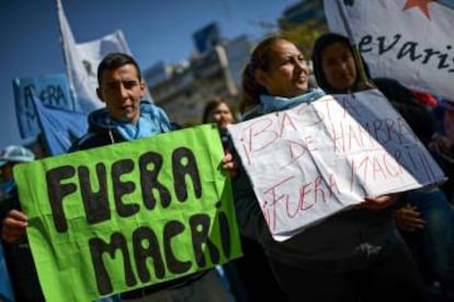 Manifestación contra la política económica del Gobierno de Macri, el 22 de agosto pasado.