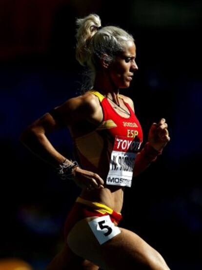 Natalia Rodríguez, en los Mundiales de Atletismo Moscú 2013