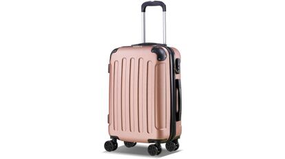 Esta maleta de viaje tiene sendas protecciones en las esquinas de su superficie exterior.