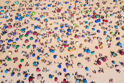 Vista aérea de la playa de Ipanema de Río de Janeiro (Brasil).