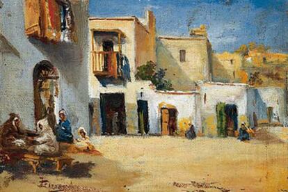 Uno de los tres óleos pintadas por Franco durante su estancia en Marruecos bajo el pseudónimo de Gironés.